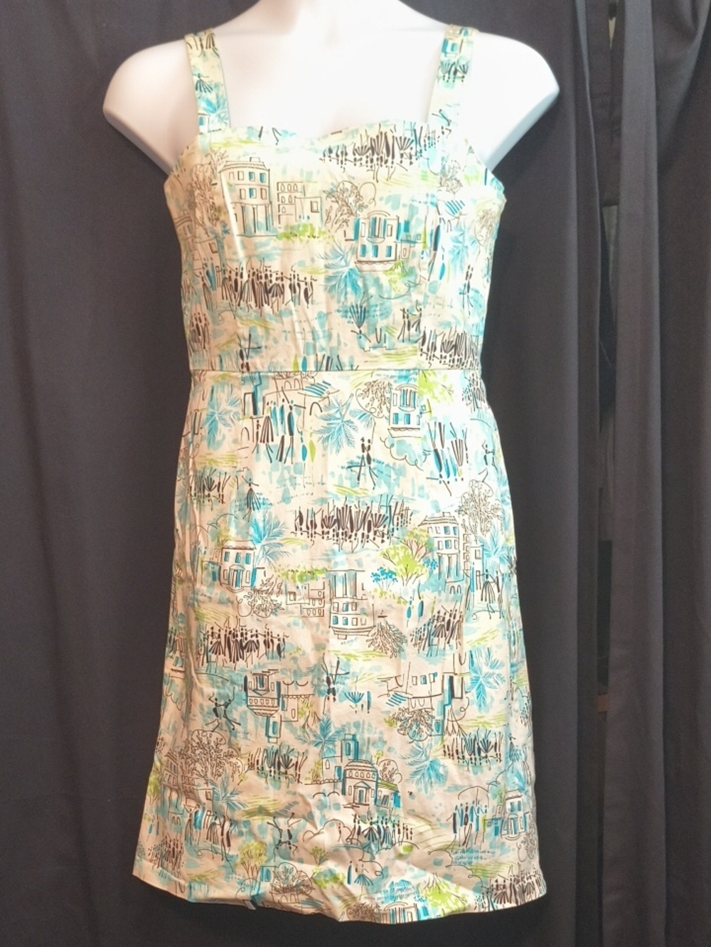 LA Gal Beach-Ready Midi Sundress in Blue and White #0104